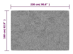 Alfombra antideslizante lavable 160x230 cm gris
