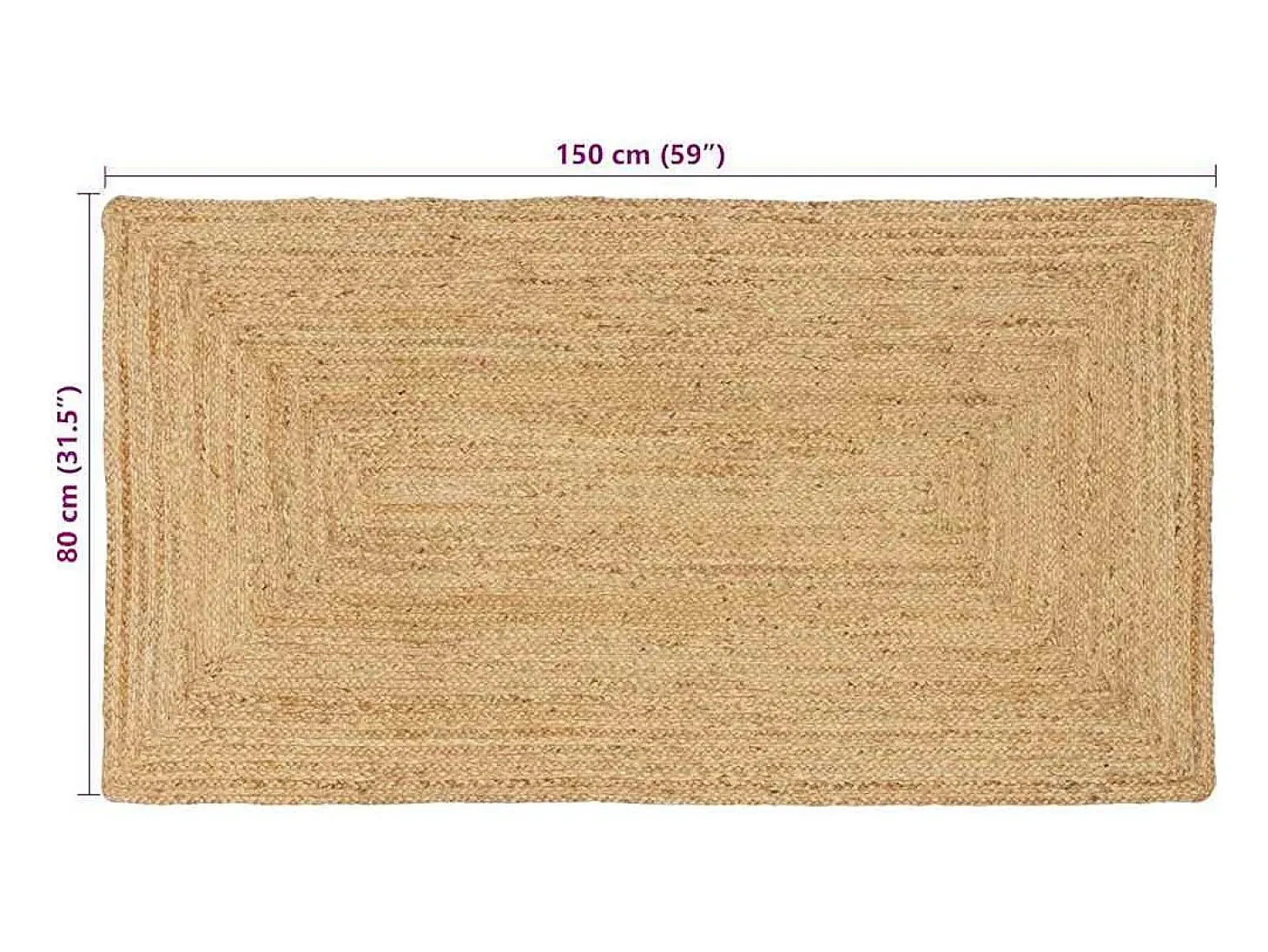 Alfombra beige 80 x 150 cm Yute