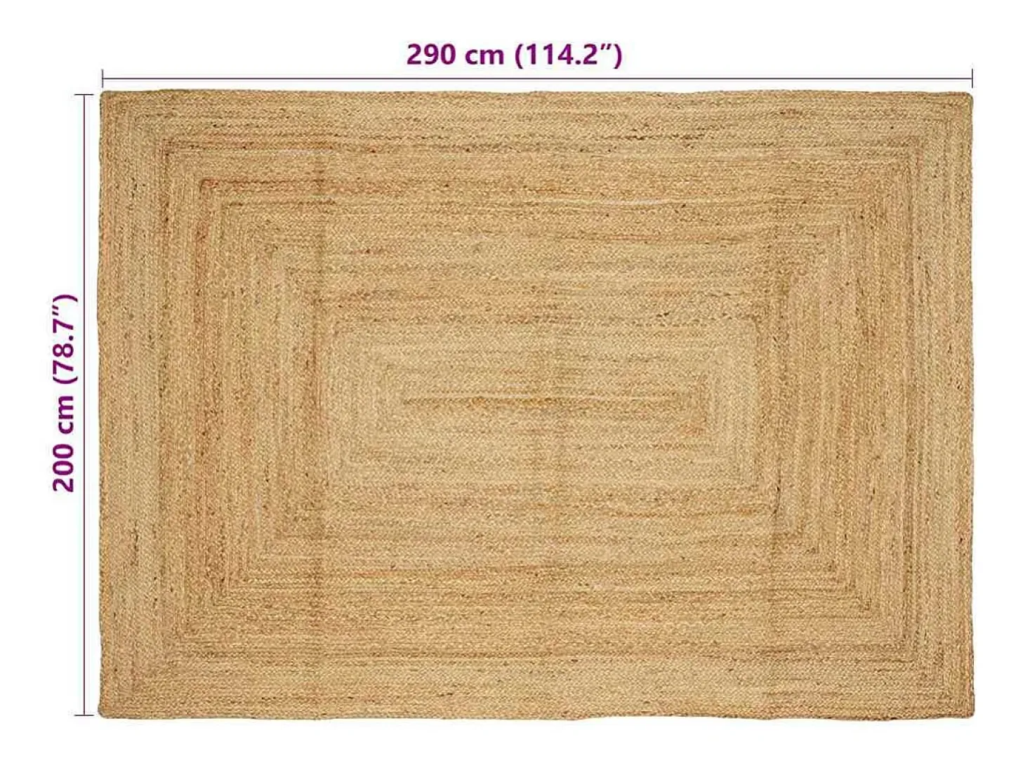 Alfombra beige 200 x 290 cm Yute