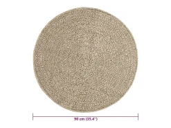 Alfombra beige ZIZUR Ø 90 cm efecto yute para interior y exterior
