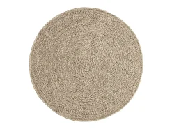 Alfombra beige ZIZUR Ø 90 cm efecto yute para interior y exterior