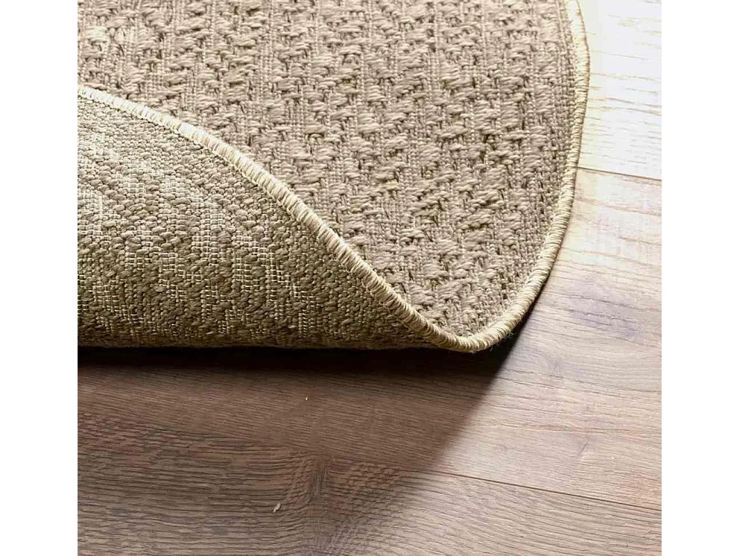 Alfombra beige ZIZUR Ø 90 cm efecto yute para interior y exterior