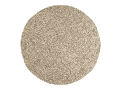 Alfombra beige ZIZUR Ø 120cm aspecto yute para interior y exterior