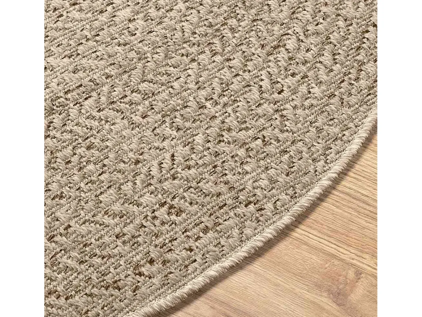 Alfombra beige ZIZUR Ø 120cm aspecto yute para interior y exterior