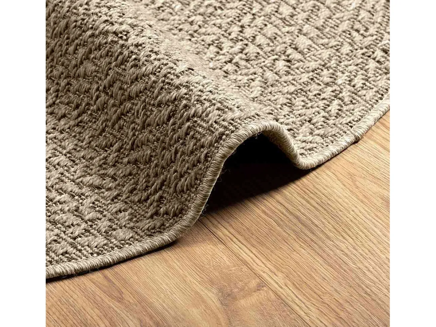 Alfombra beige ZIZUR Ø 120cm aspecto yute para interior y exterior