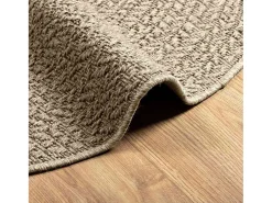 Alfombra beige ZIZUR Ø 160cm aspecto yute para interior y exterior