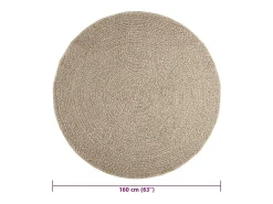 Alfombra beige ZIZUR Ø 160cm aspecto yute para interior y exterior