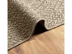 Alfombra beige ZIZUR 120x120 cm efecto yute para interior y exterior