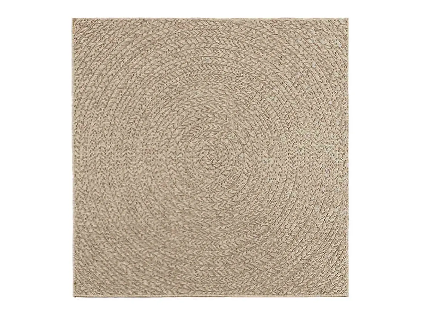 Alfombra beige ZIZUR 120x120 cm efecto yute para interior y exterior