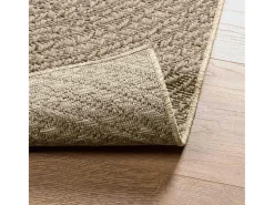 Alfombra beige ZIZUR 120x120 cm efecto yute para interior y exterior