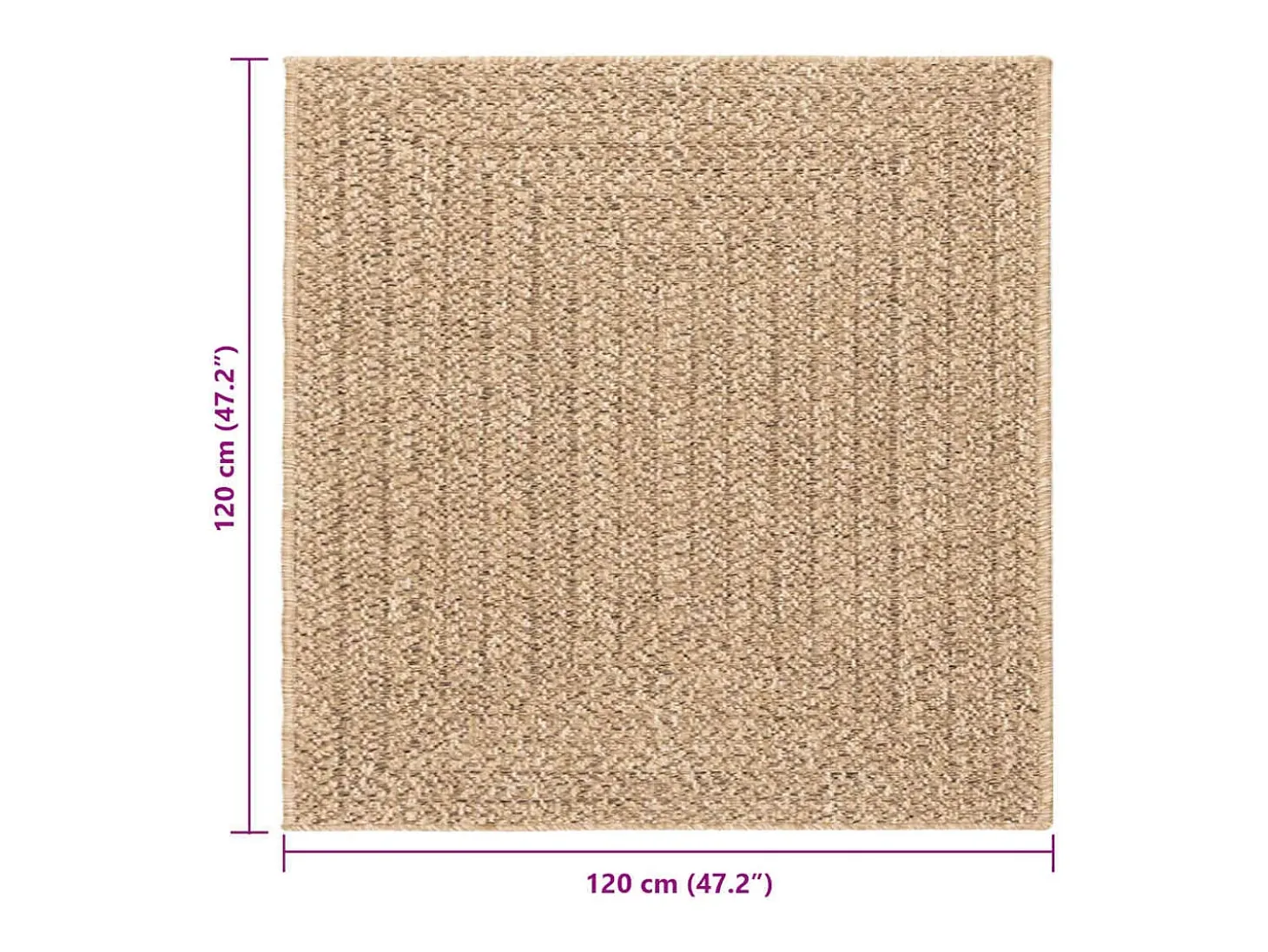 Alfombra beige ZIZUR 200x290 cm efecto yute para interior y exterior