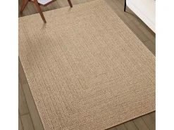 Alfombra beige ZIZUR 200x290 cm efecto yute para interior y exterior