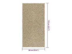 Alfombra beige ZIZUR 60x110 cm efecto yute interior exterior
