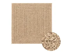 Alfombra beige ZIZUR 240x240 cm efecto yute para interior y exterior