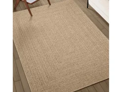 Alfombra beige ZIZUR 80x250 cm efecto yute para interior y exterior