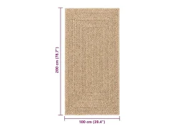 Alfombra beige ZIZUR 80x250 cm efecto yute para interior y exterior