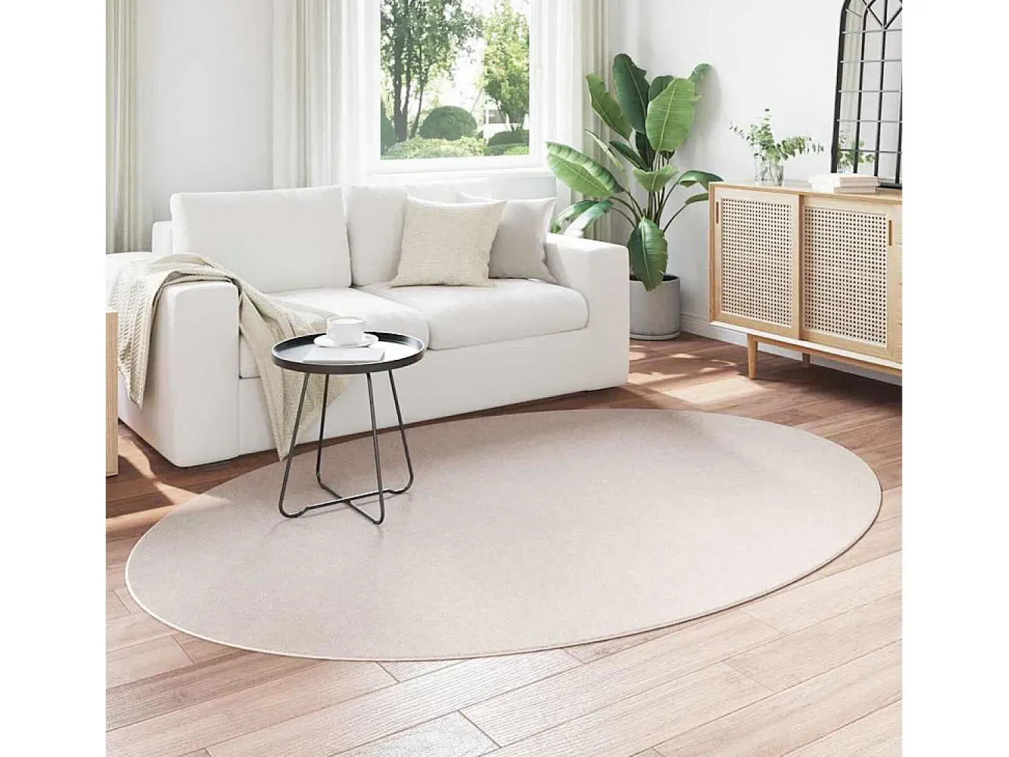 Alfombra color arena 160 x 230 cm Poliéster