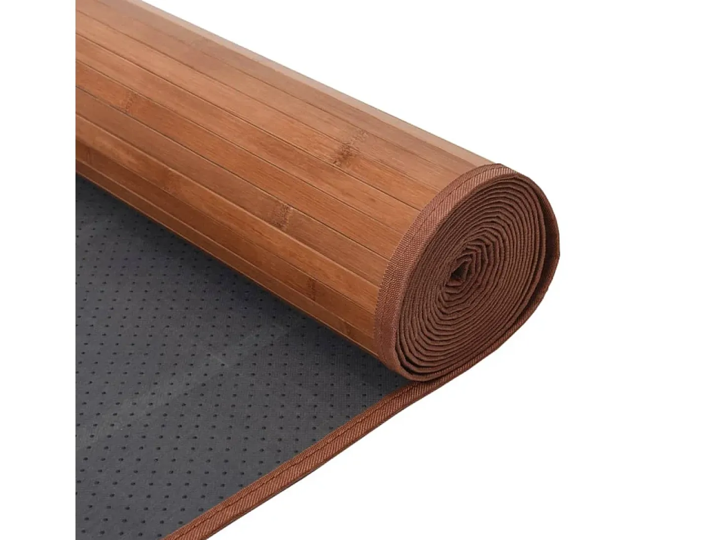 Alfombra cuadrada marrón 100x100 cm bambú