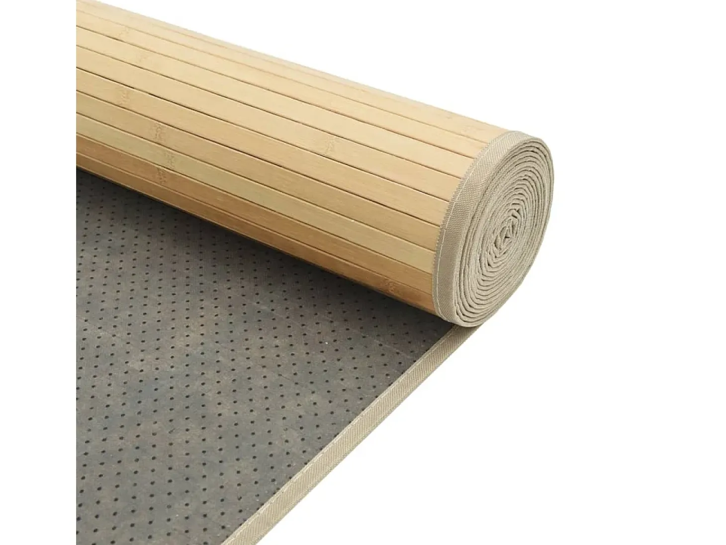 Alfombra cuadrada natural clara 100x100 cm bambú