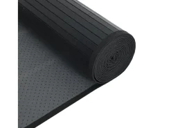 Alfombra cuadrada negra 100x100 cm bambú