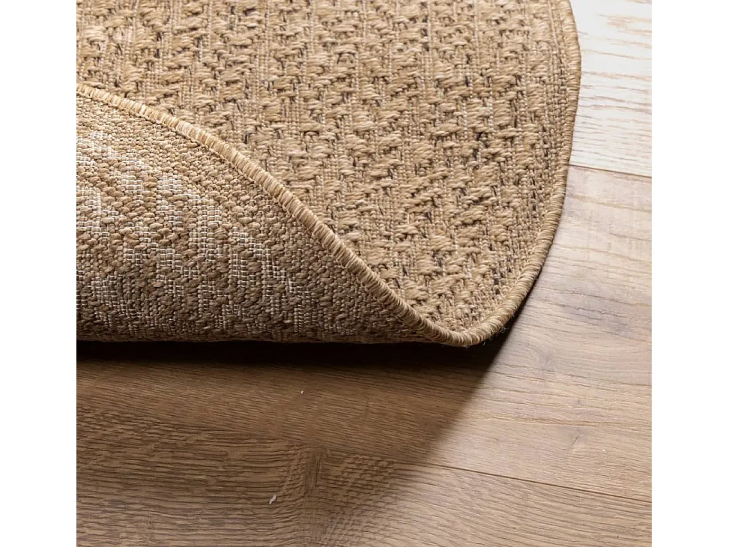 Alfombra de 120 cm con aspecto de yute, para interior y exterior