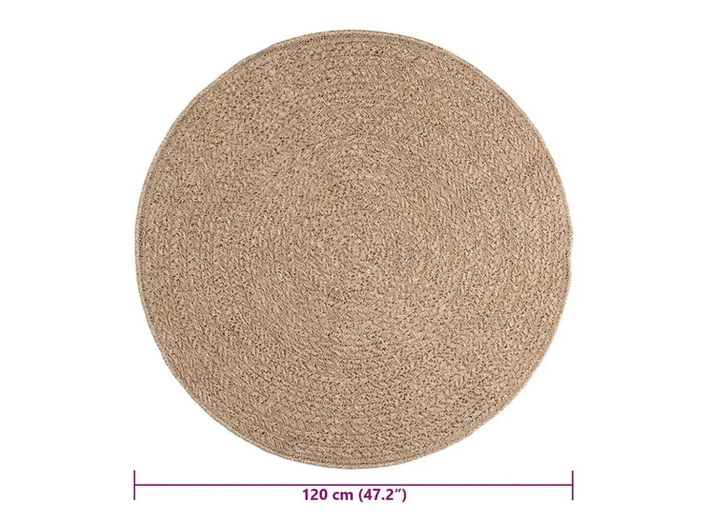 Alfombra de 120 cm con aspecto de yute, para interior y exterior
