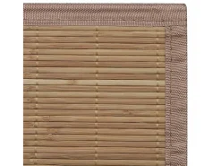 Alfombra de bambú marrón con láminas rectangulares 150 x 200 cm