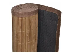 Alfombra de bambú marrón con láminas rectangulares 150 x 200 cm