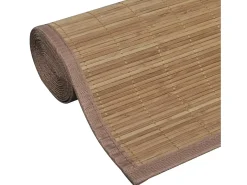 Alfombra de bambú marrón con láminas rectangulares 150 x 200 cm