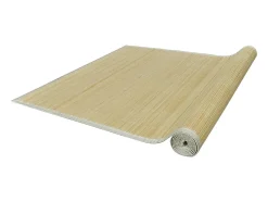 Alfombra de bambú natural con láminas rectangulares 150 x 200 cm