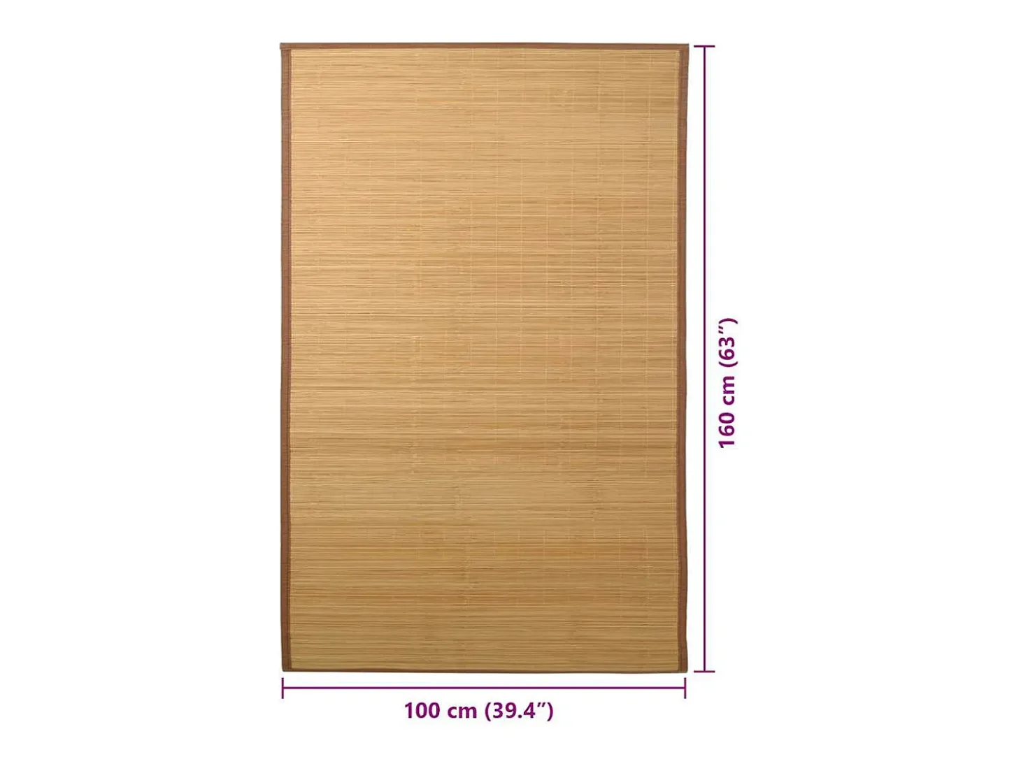Alfombra de bambú 100x160 cm Marrón