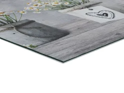 Alfombra de cocina - Dibujos macetas - gris - 52 x 100 cm - SPRINTY