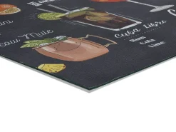 Alfombra de cocina - Diseños de cócteles - negro - 52 x 200 cm - RICCI