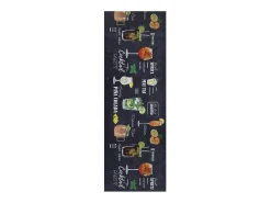 Alfombra de cocina - Diseños de cócteles - negro - 52 x 200 cm - RICCI