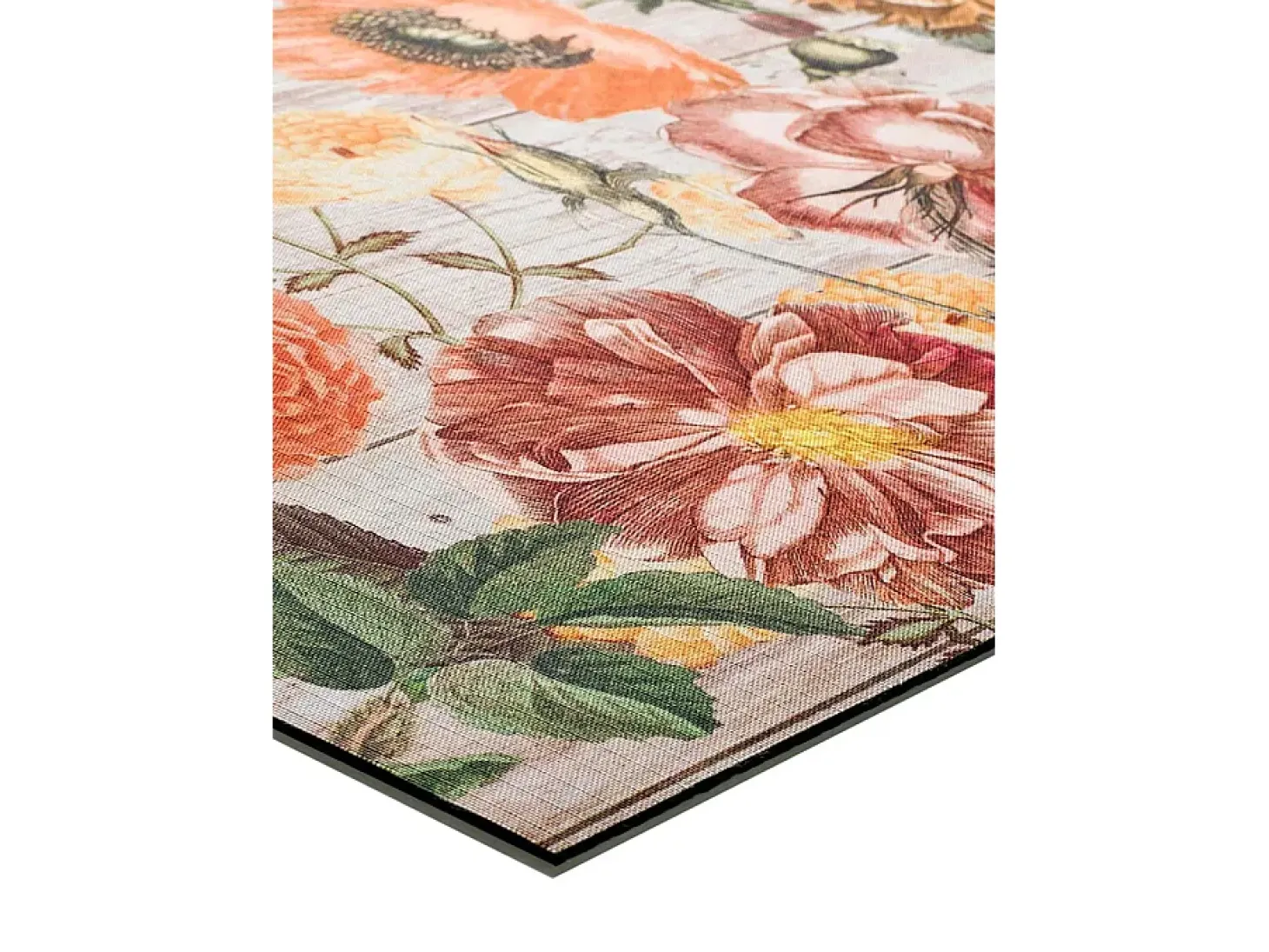 Alfombra de cocina - dibujos con flores - multicolor - 52 x 100 cm - RICCI