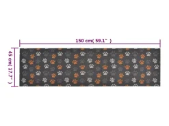 Alfombra de cocina lavable terciopelo dibujo de patas 45x150 cm ES279710