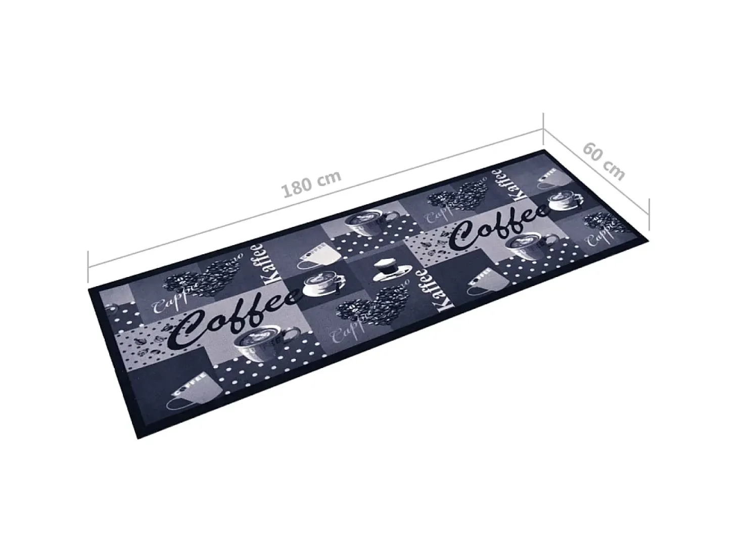Alfombra de cocina lavable Coffee azul 60x180 cm ES451726