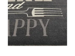 Alfombra de cocina lavable terciopelo negro 60x180 cm ES924073