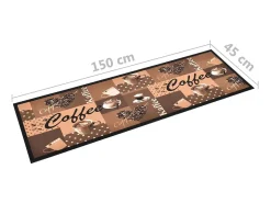 Alfombra de cocina lavable Coffee marrón 45x150 cm ES927549