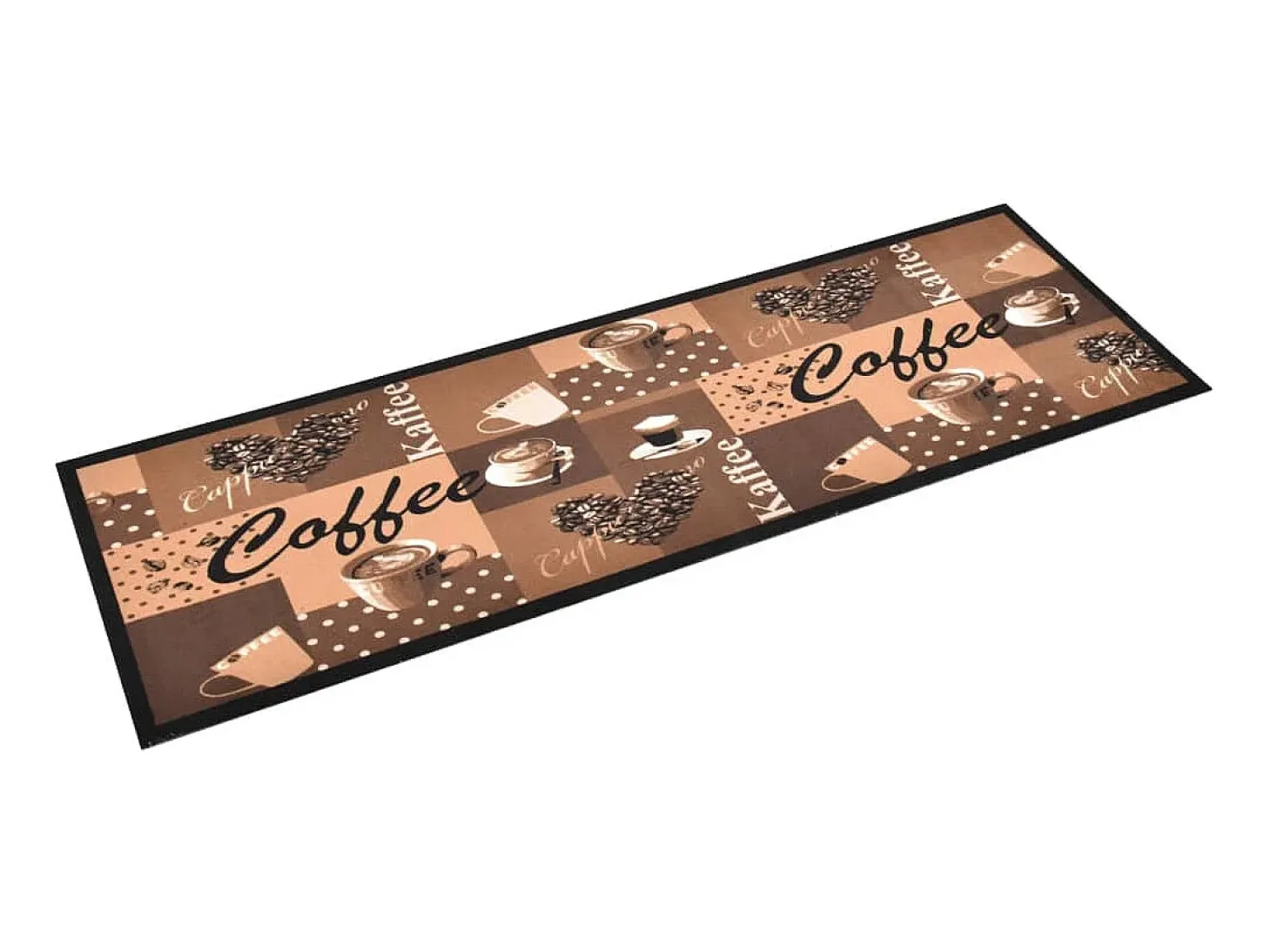Alfombra de cocina lavable Coffee marrón 45x150 cm ES927549