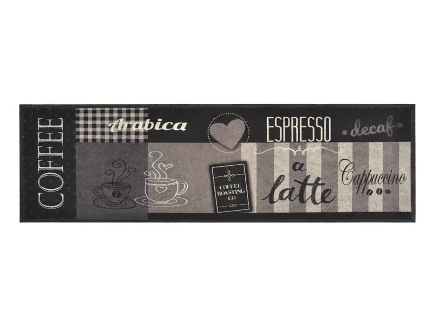 Alfombra de cocina lavable terciopelo negro café 45x150 cm ES791506