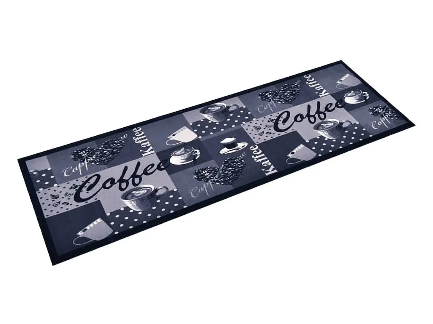 Alfombra de cocina lavable Coffee azul 45x150 cm ES746093
