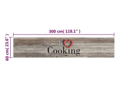Alfombra de cocina lavable terciopelo Cooking gris 60x300 cm ES261249