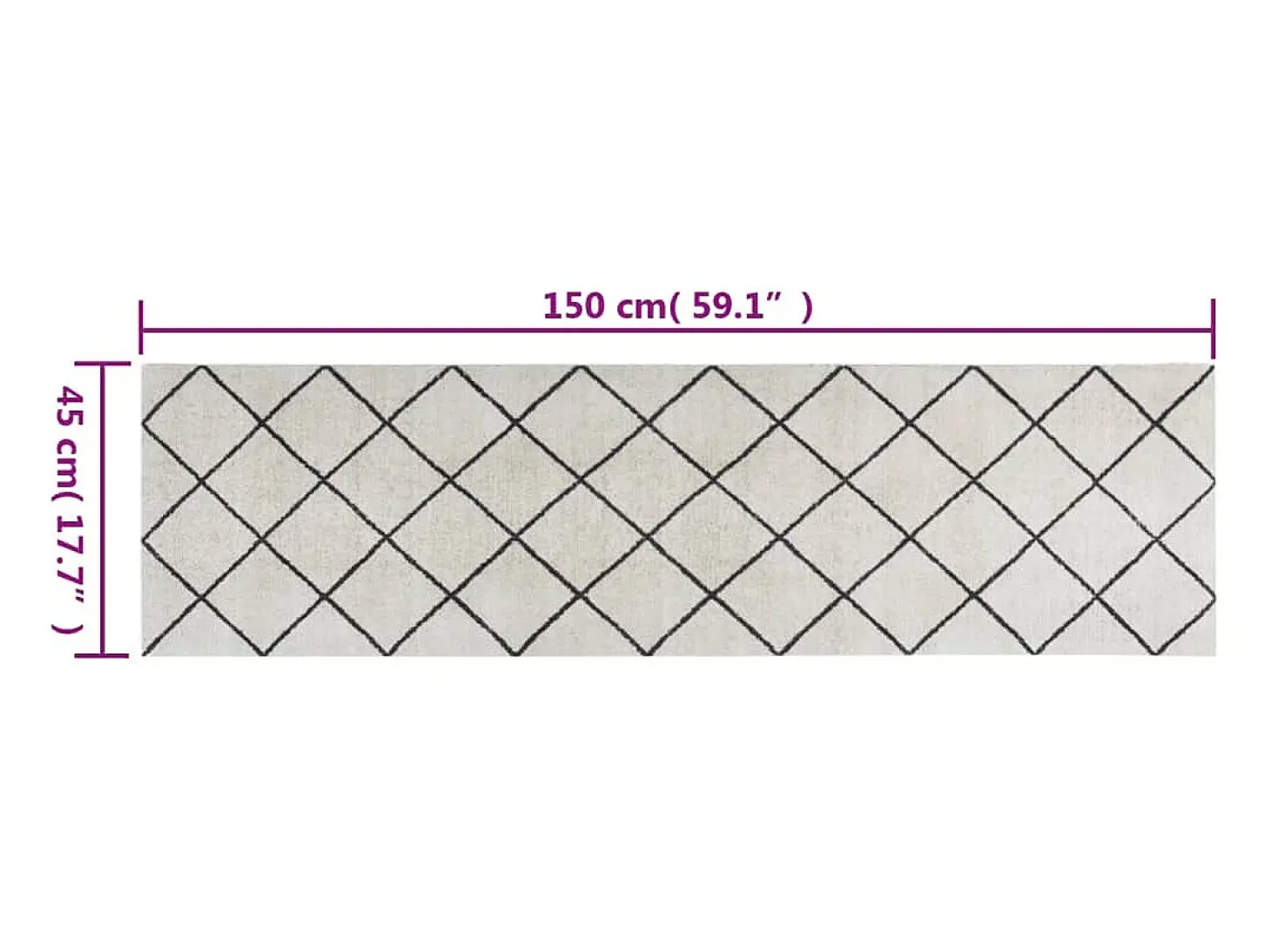 Alfombra de cocina lavable terciopelo cuadrados 45x150 cm ES912117