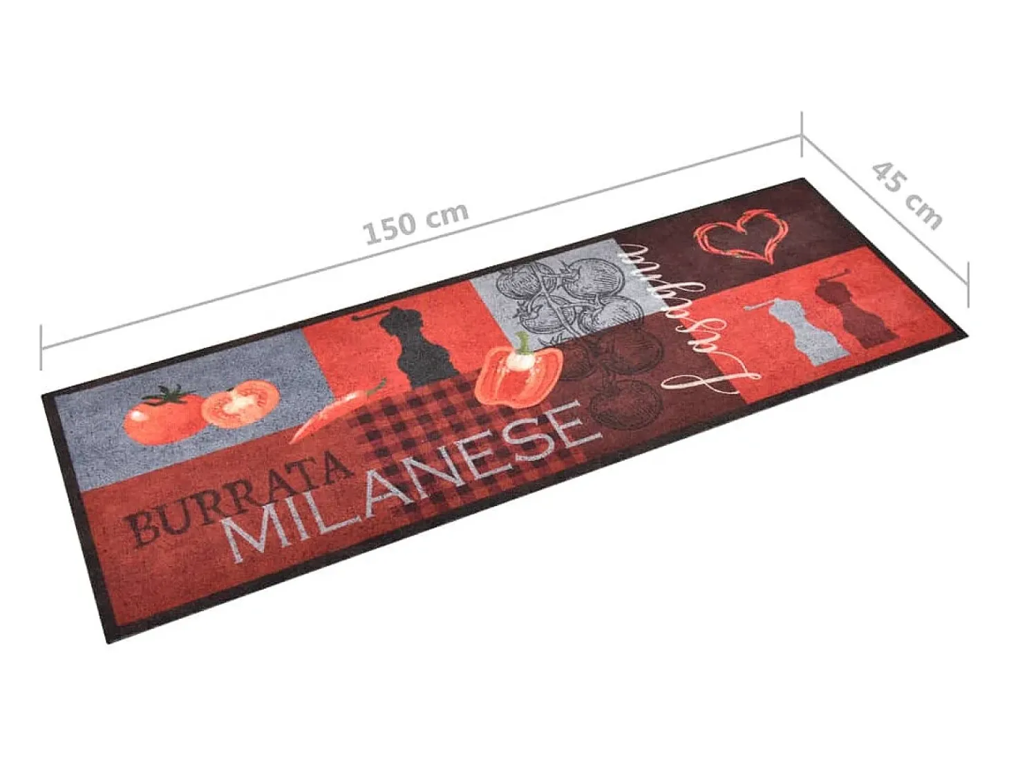 Alfombra de cocina lavable Tomatoes 45x150 cm ES364467