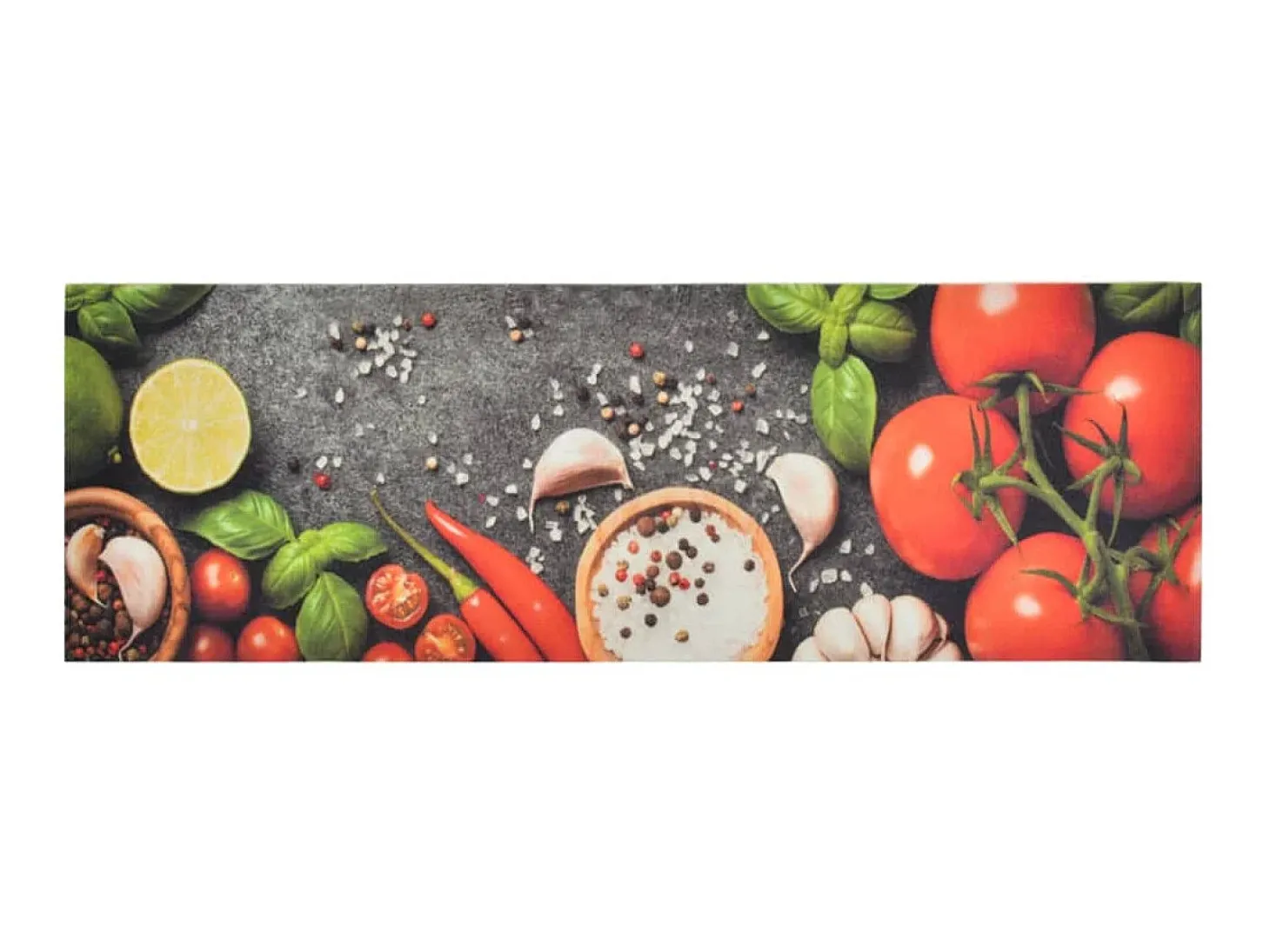 Alfombra de cocina lavable terciopelo dibujo verduras 60x180 cm ES301434