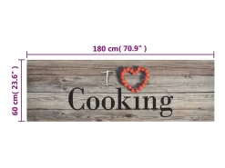 Alfombra de cocina lavable terciopelo cooking gris 60x180 cm ES802532
