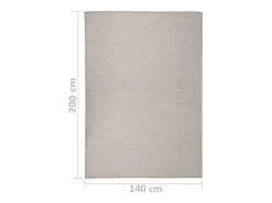 Alfombra de exterior de tejido plano 140x200 cm color topo