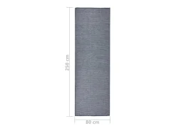 Alfombra de exterior de tejido plano 80x250 cm Azul
