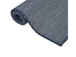 Alfombra de exterior de tejido plano 80x250 cm Azul